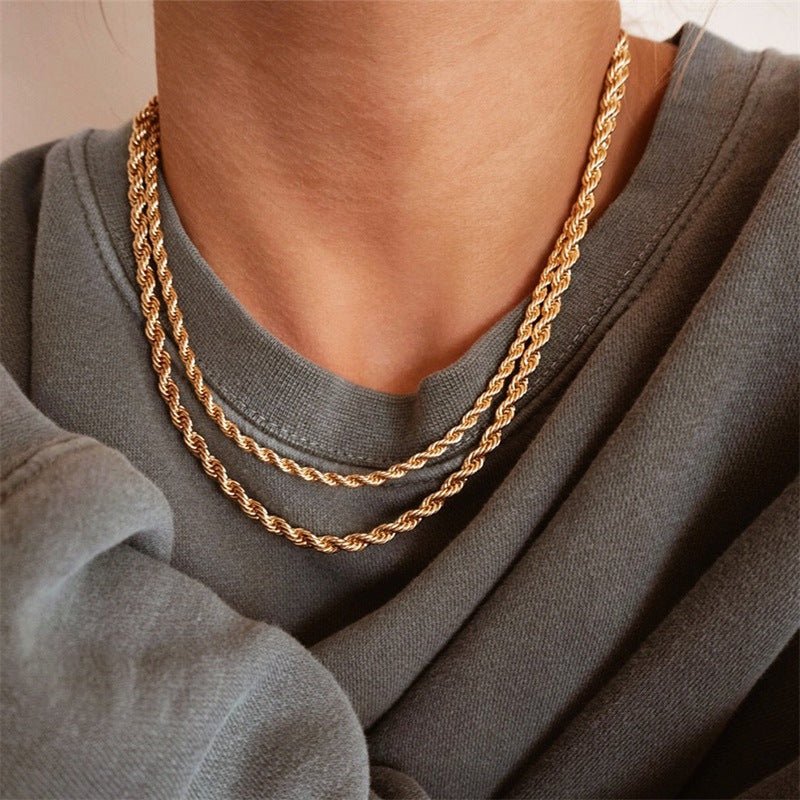 Bianca Rope Chain Necklace in Gold