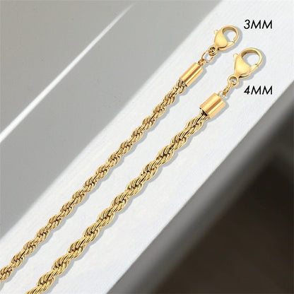 Bianca Rope Chain Necklace in Gold