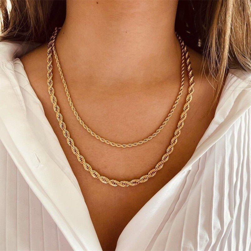 Bianca Rope Chain Necklace in Gold