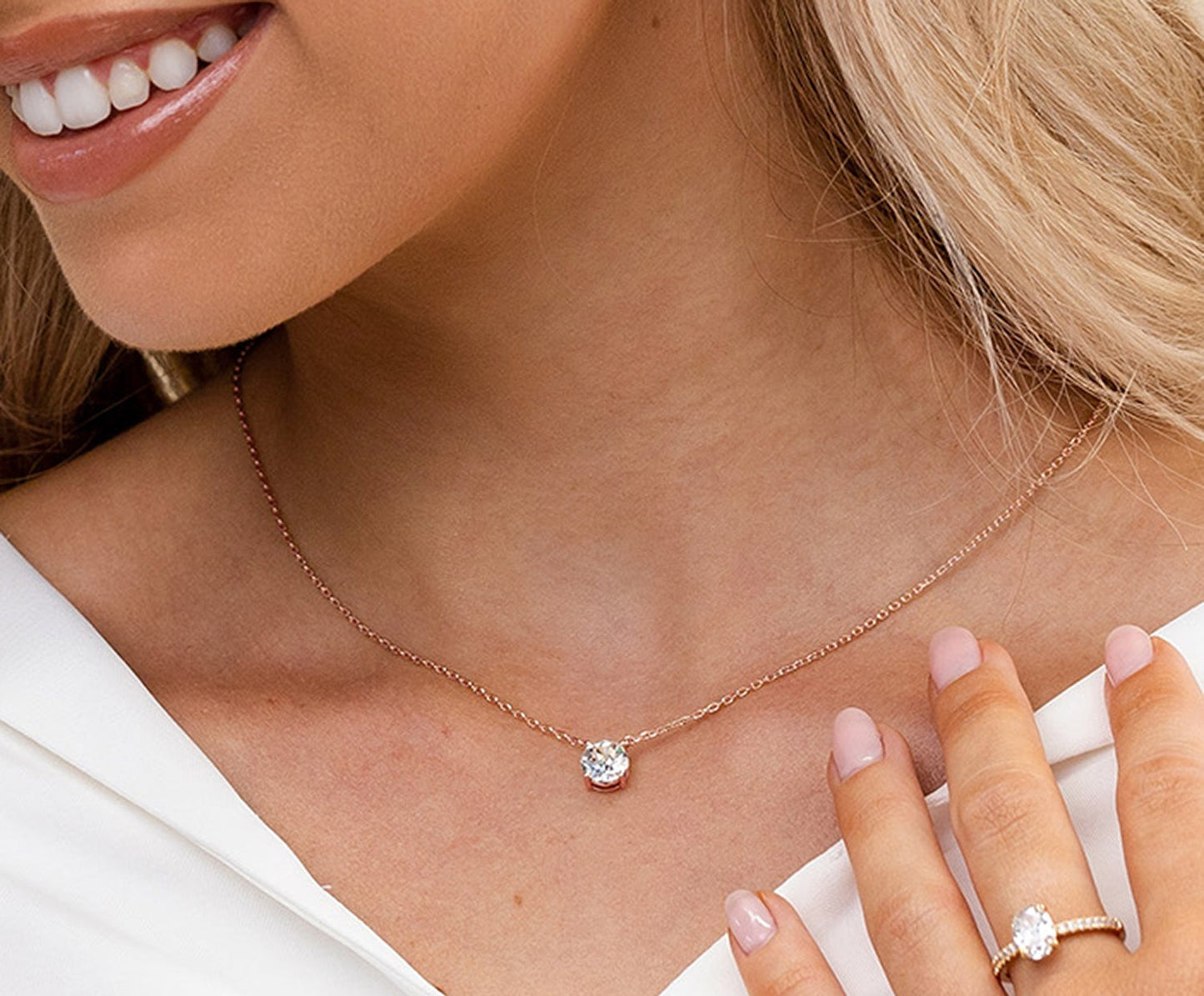 Annalisa Silver Solitaire Necklace