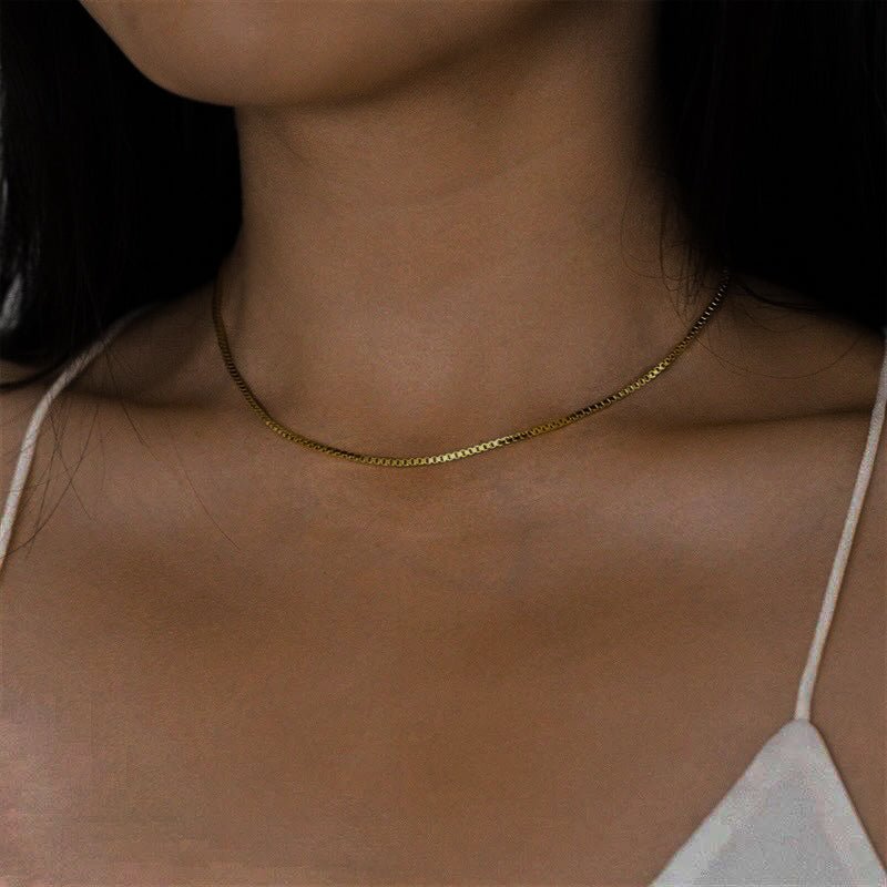 Danica Gold Box Chain Necklace