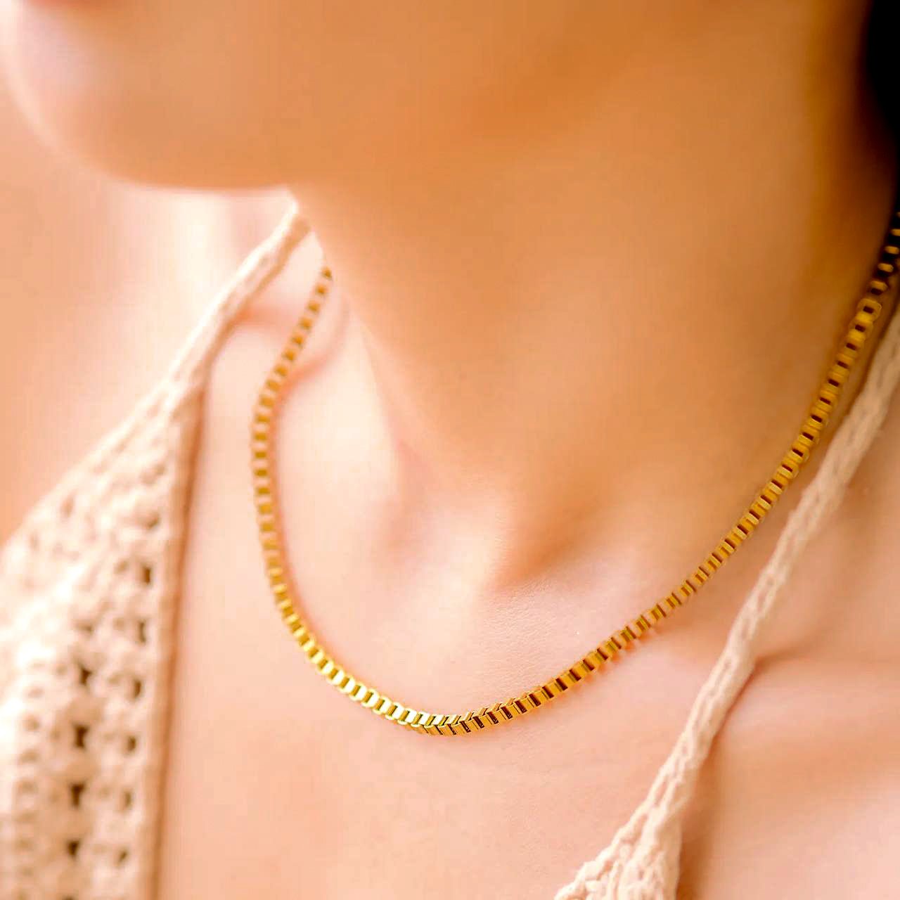 Danica Gold Box Chain Necklace