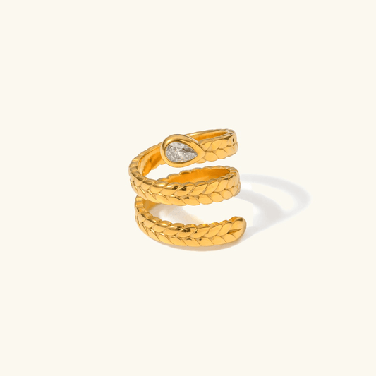 Davina Snake Ring in Gold