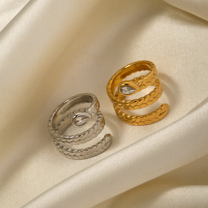 Davina Snake Ring in Gold