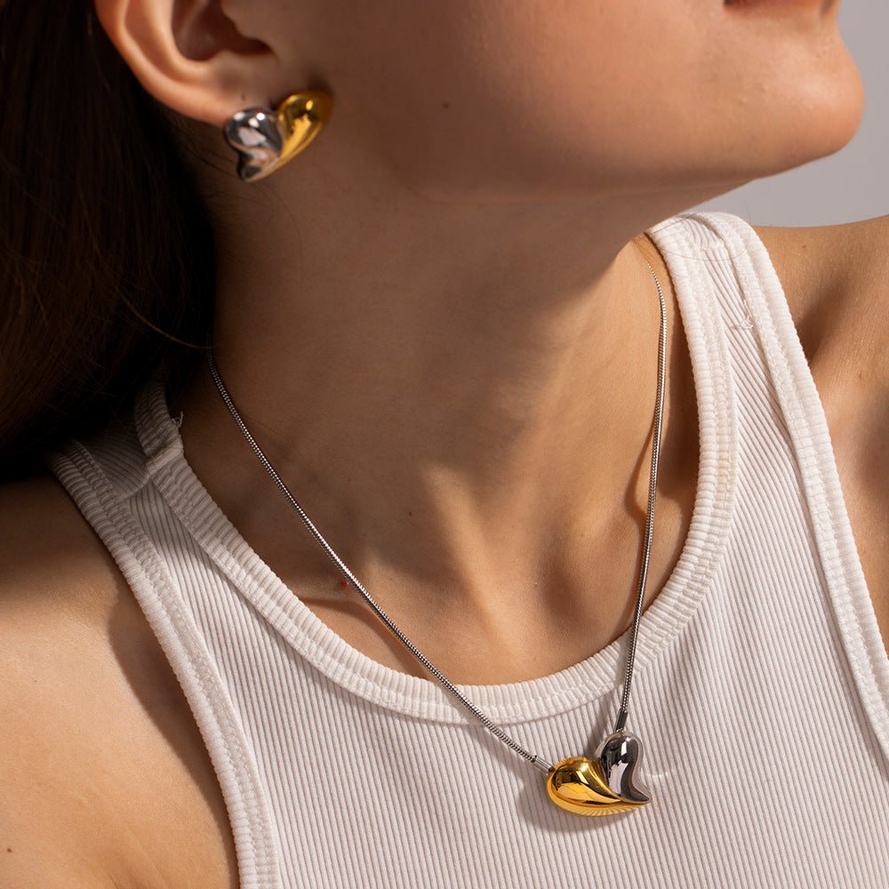 Dorothea Double Tone Heart Necklace