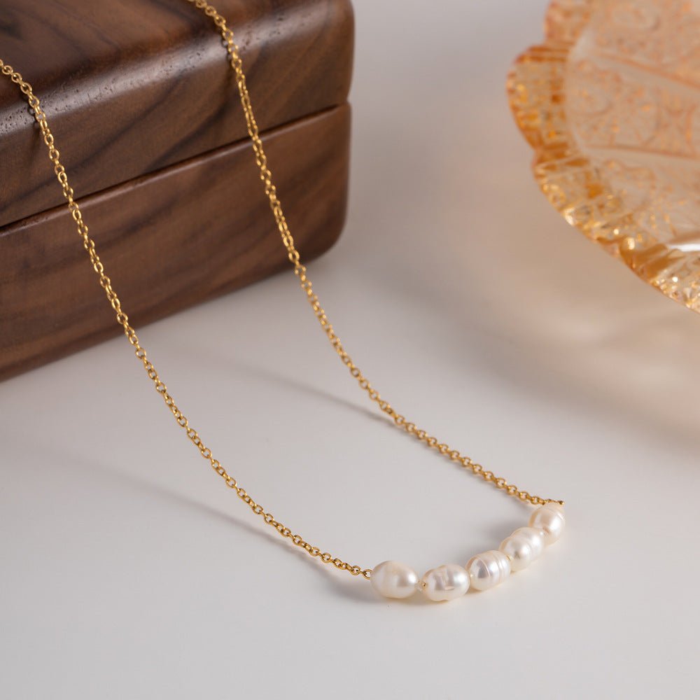 Gold Pearl Necklace for Her