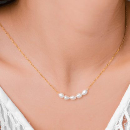 Gold Pearl Necklace for Her