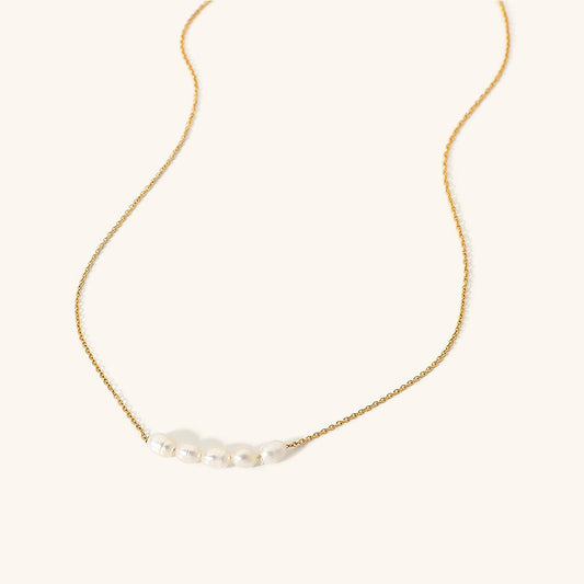 Gold Pearl Necklace for Her