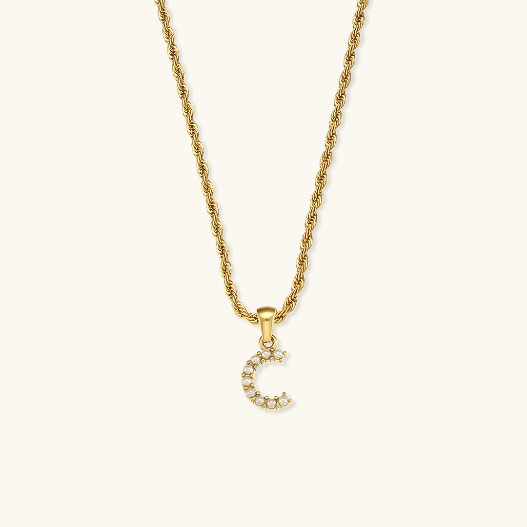 Pearl Necklace with Initial Letter Élodie