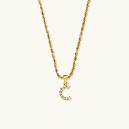 Pearl Necklace with Initial Letter Élodie