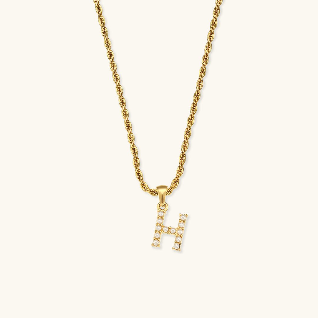 Pearl Necklace with Initial Letter Élodie