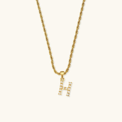 Pearl Necklace with Initial Letter Élodie