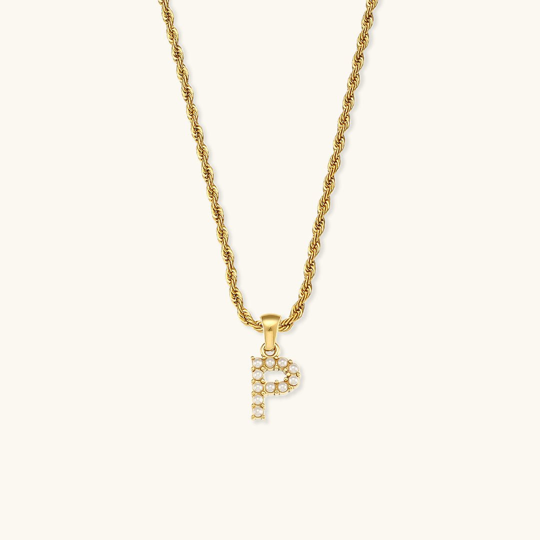 Pearl Necklace with Initial Letter Élodie