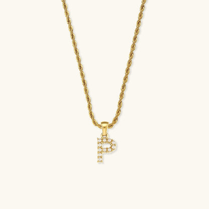 Pearl Necklace with Initial Letter Élodie