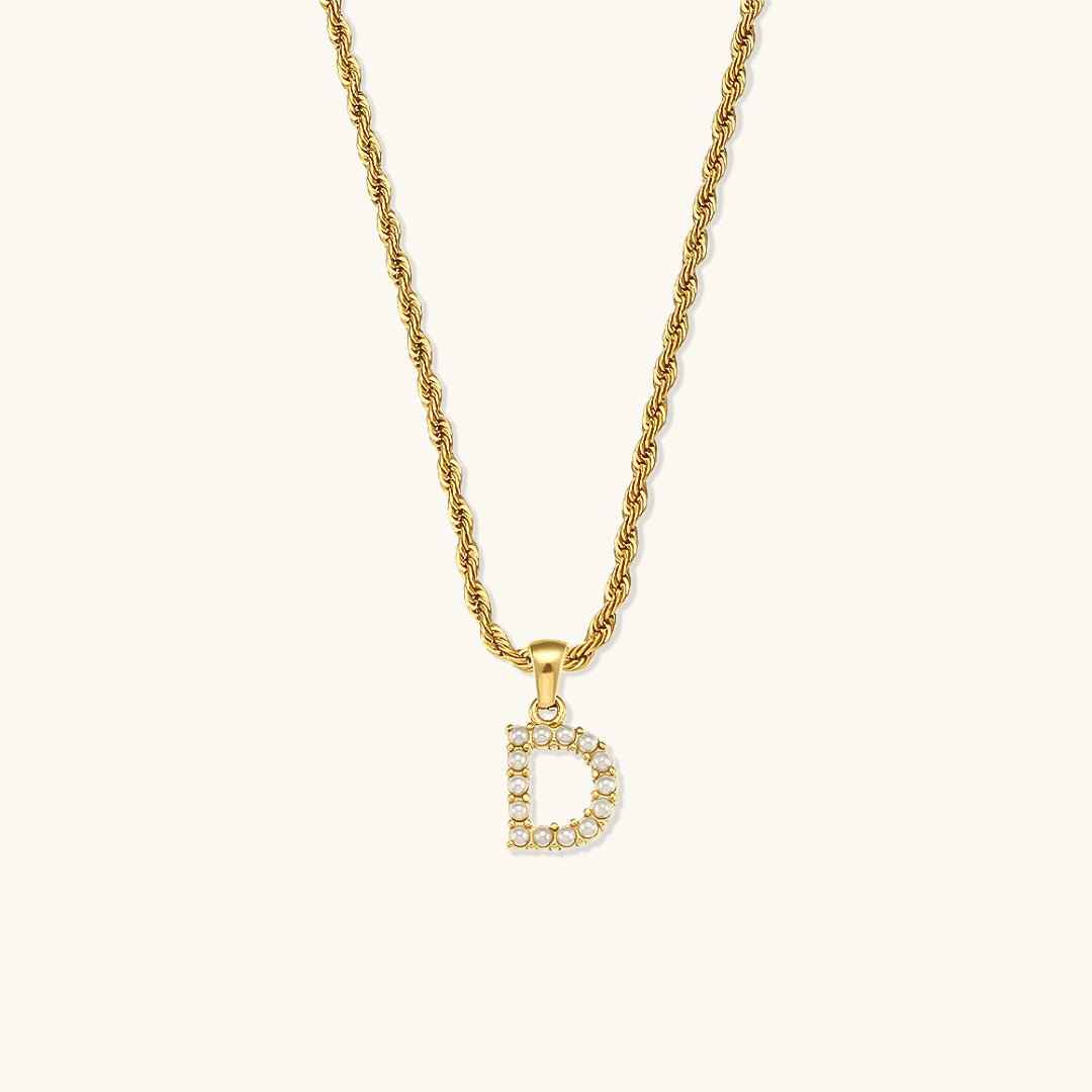 Pearl Necklace with Initial Letter Élodie