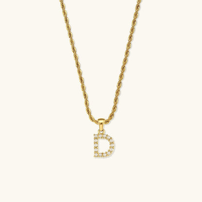 Pearl Necklace with Initial Letter Élodie