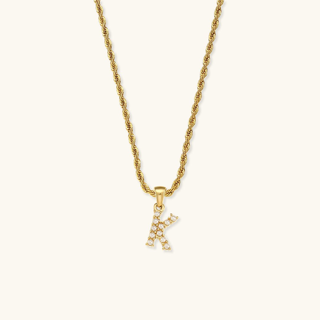 Pearl Necklace with Initial Letter Élodie