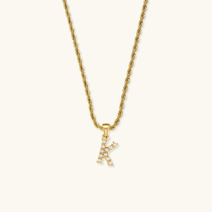 Pearl Necklace with Initial Letter Élodie