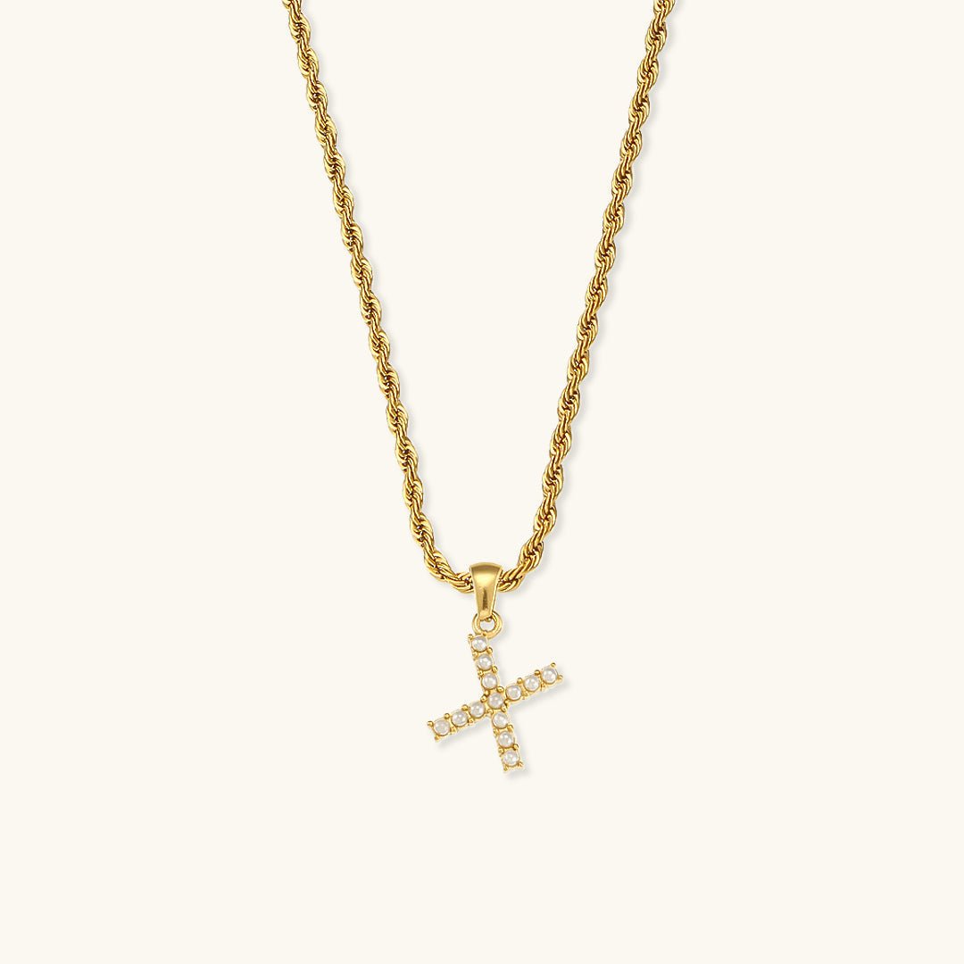 Pearl Necklace with Initial Letter Élodie