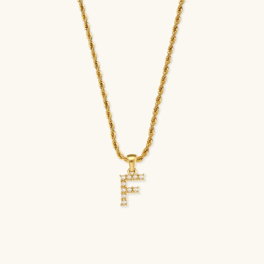 Pearl Necklace with Initial Letter Élodie