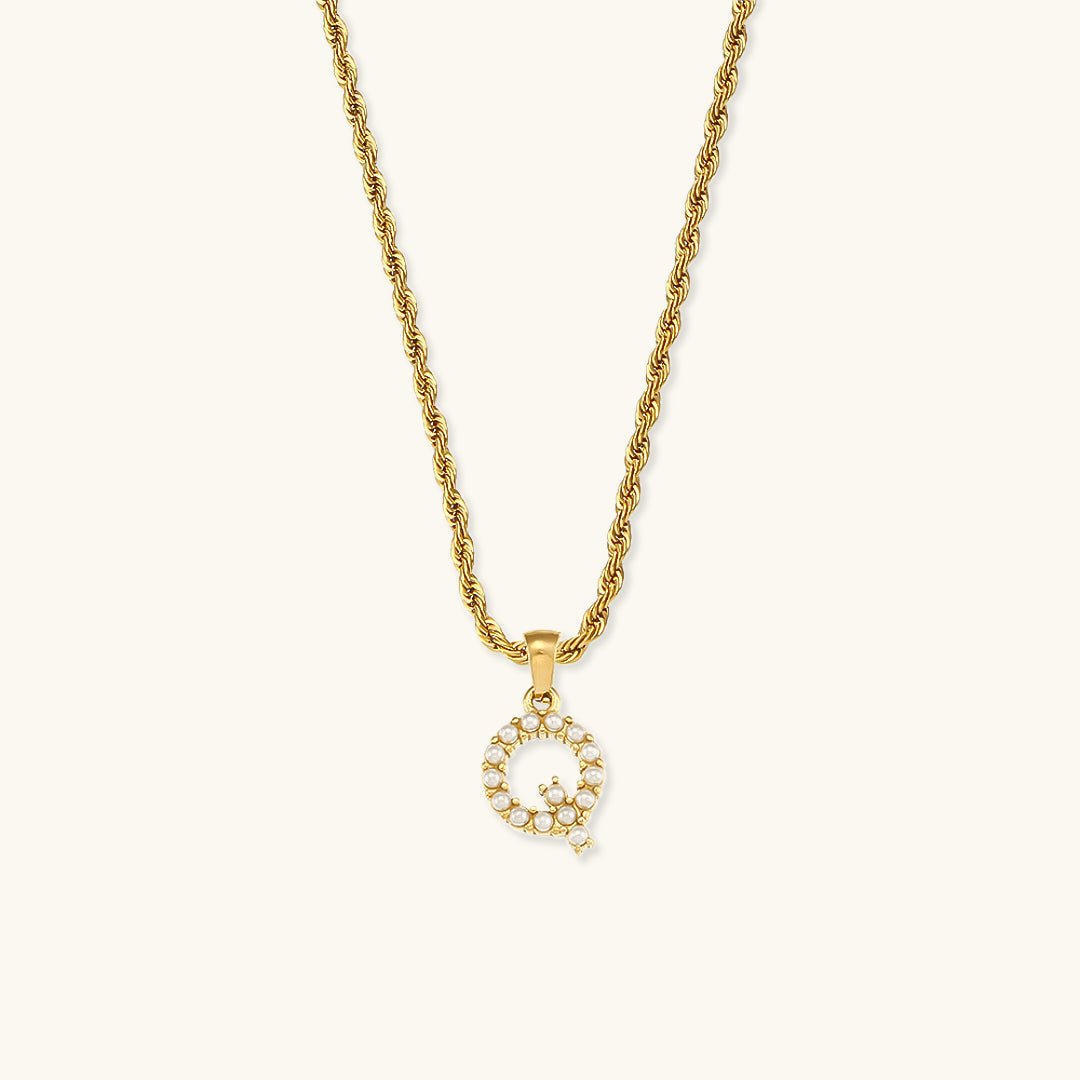 Pearl Necklace with Initial Letter Élodie