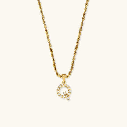 Pearl Necklace with Initial Letter Élodie