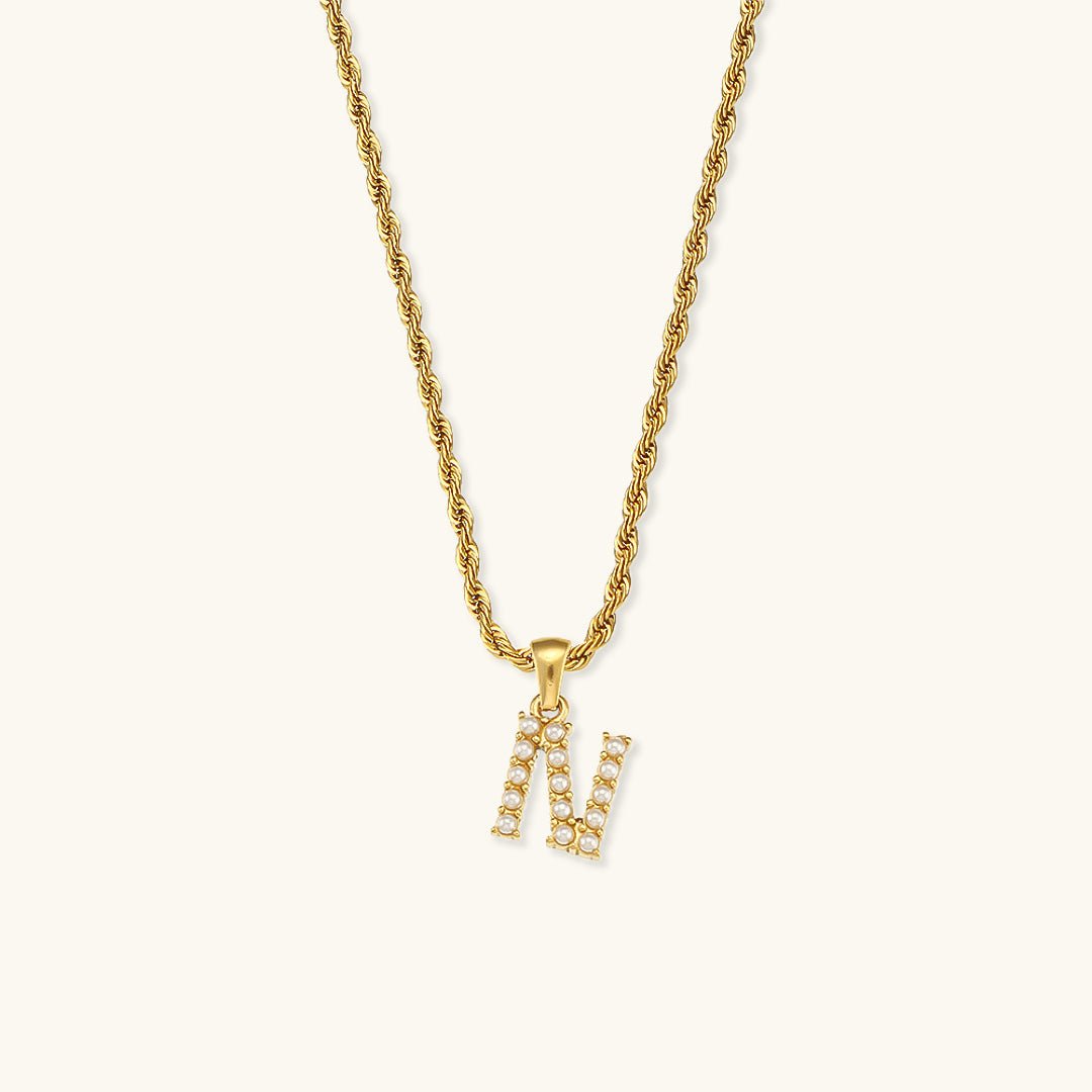 Pearl Necklace with Initial Letter Élodie