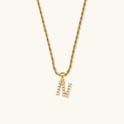 Pearl Necklace with Initial Letter Élodie