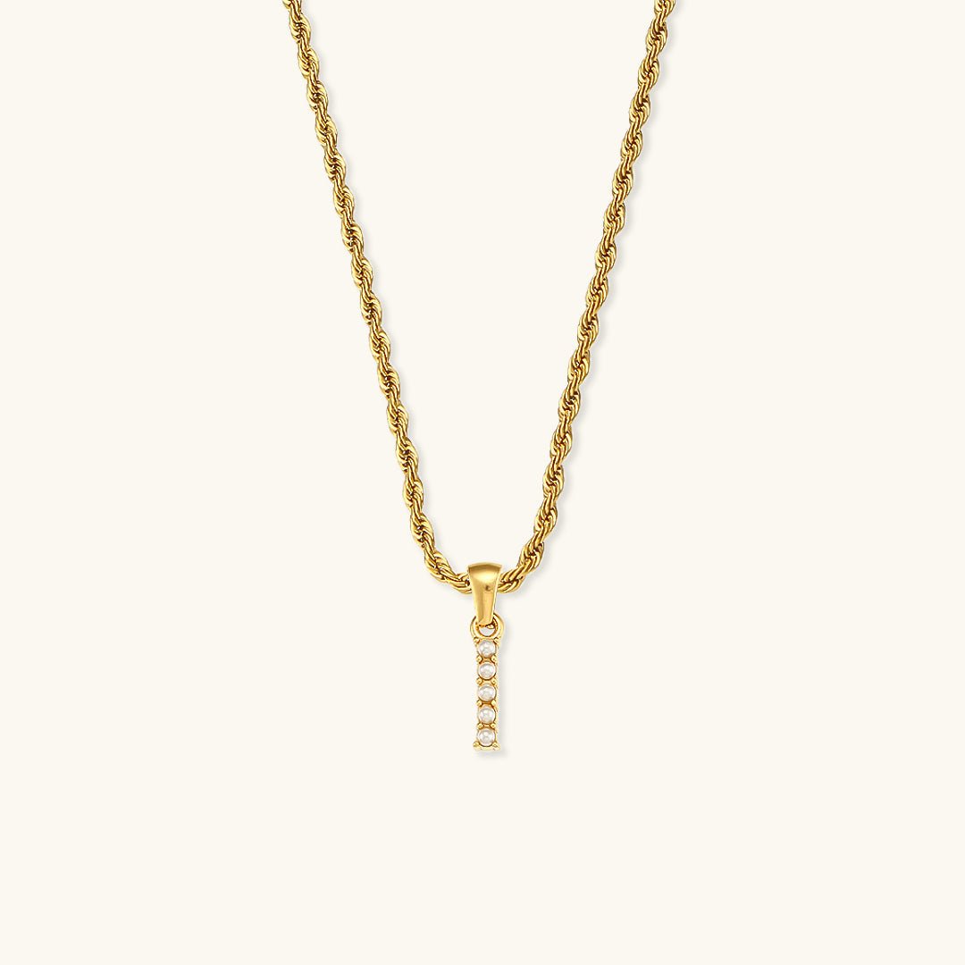 Pearl Necklace with Initial Letter Élodie
