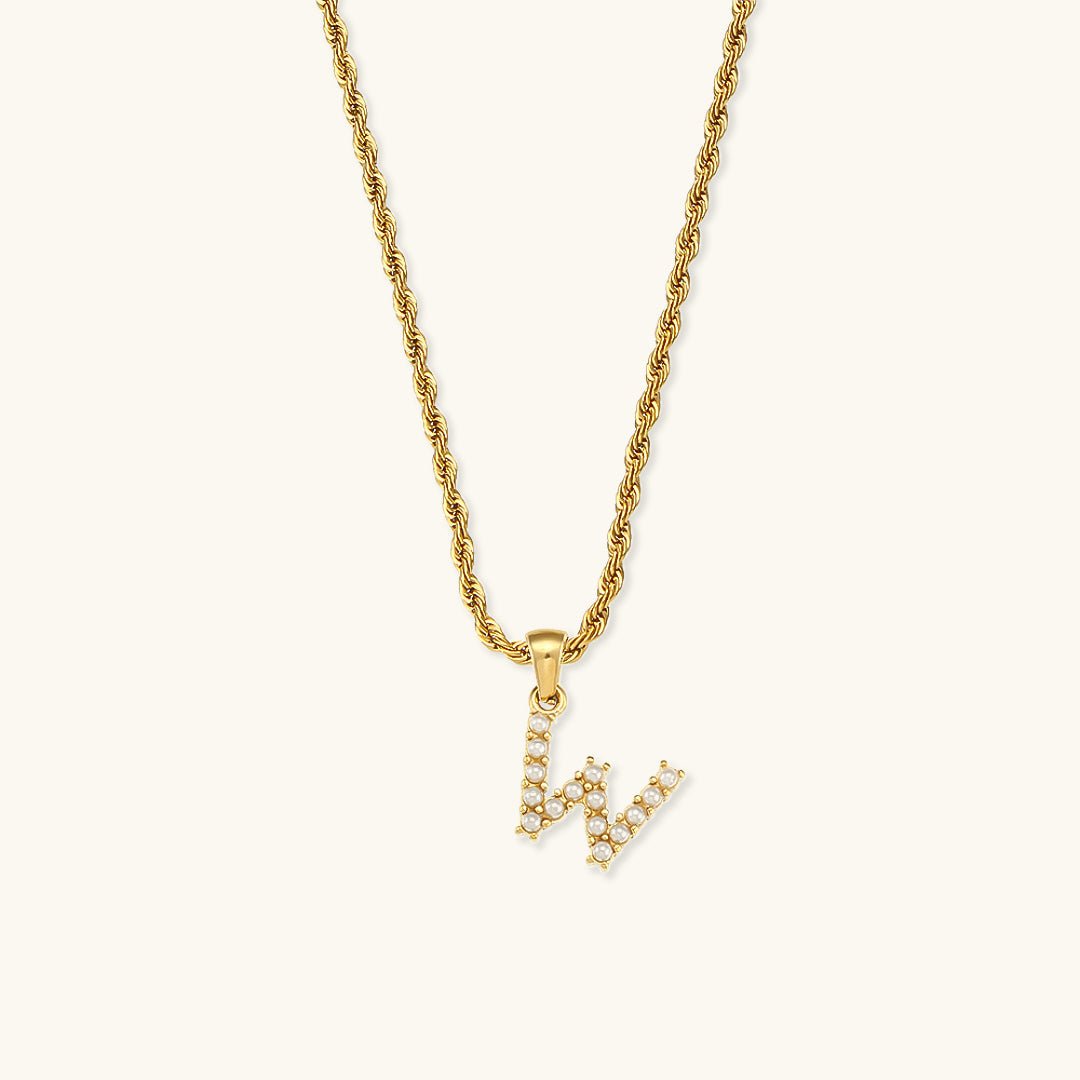 Pearl Necklace with Initial Letter Élodie