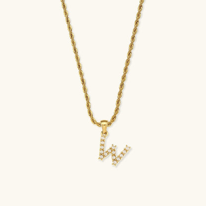 Pearl Necklace with Initial Letter Élodie