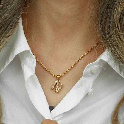 Pearl Necklace with Initial Letter Élodie