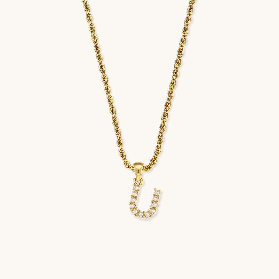 Pearl Necklace with Initial Letter Élodie