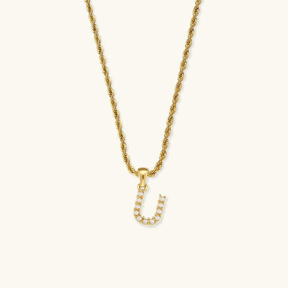 Pearl Necklace with Initial Letter Élodie