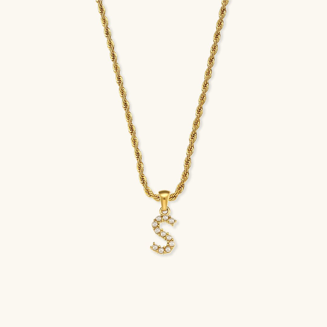 Pearl Necklace with Initial Letter Élodie