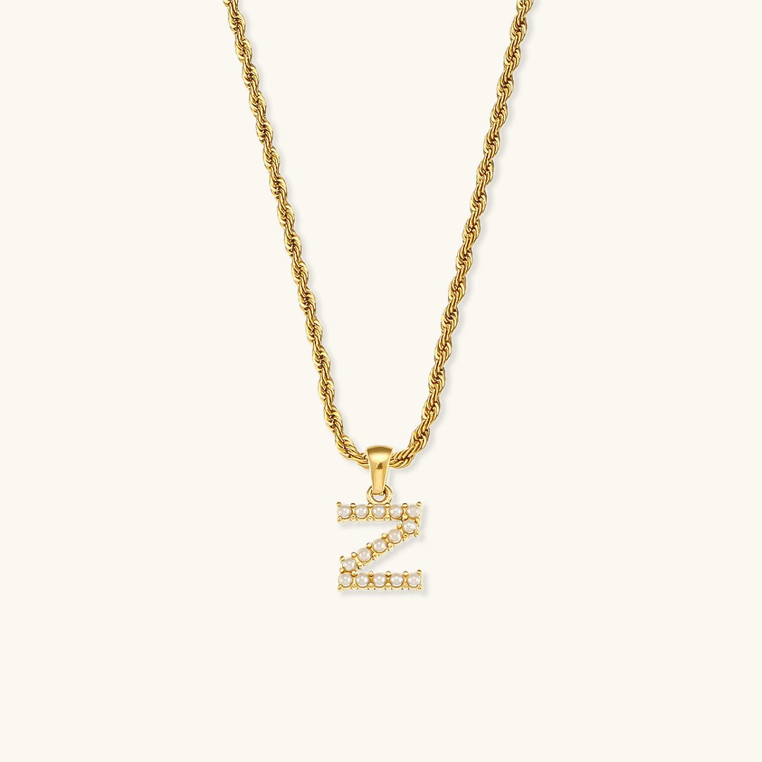 Pearl Necklace with Initial Letter Élodie