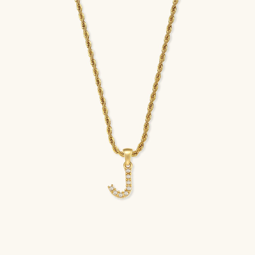 Pearl Necklace with Initial Letter Élodie