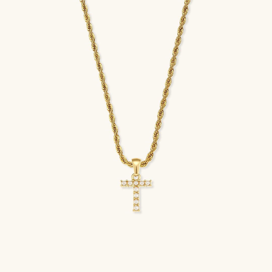 Pearl Necklace with Initial Letter Élodie