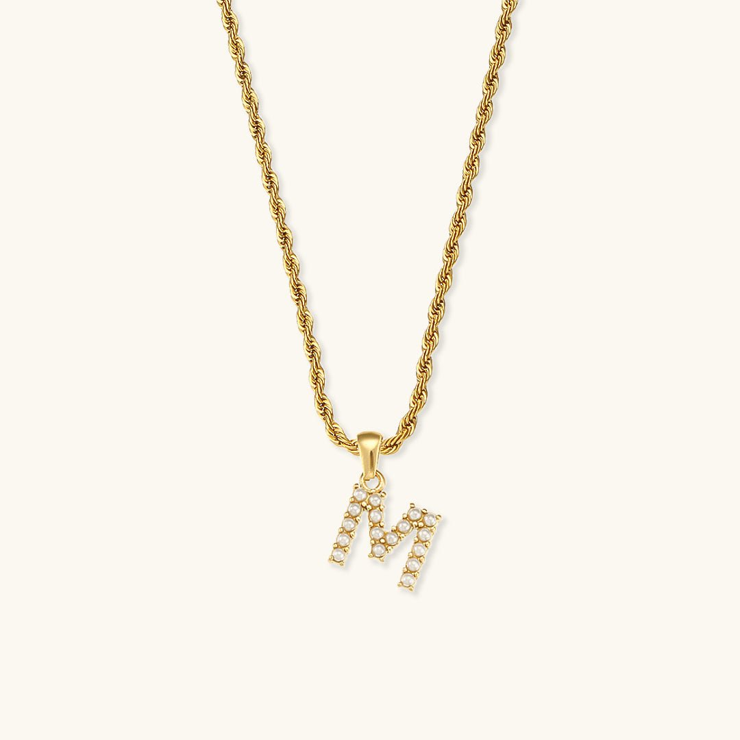 Pearl Necklace with Initial Letter Élodie