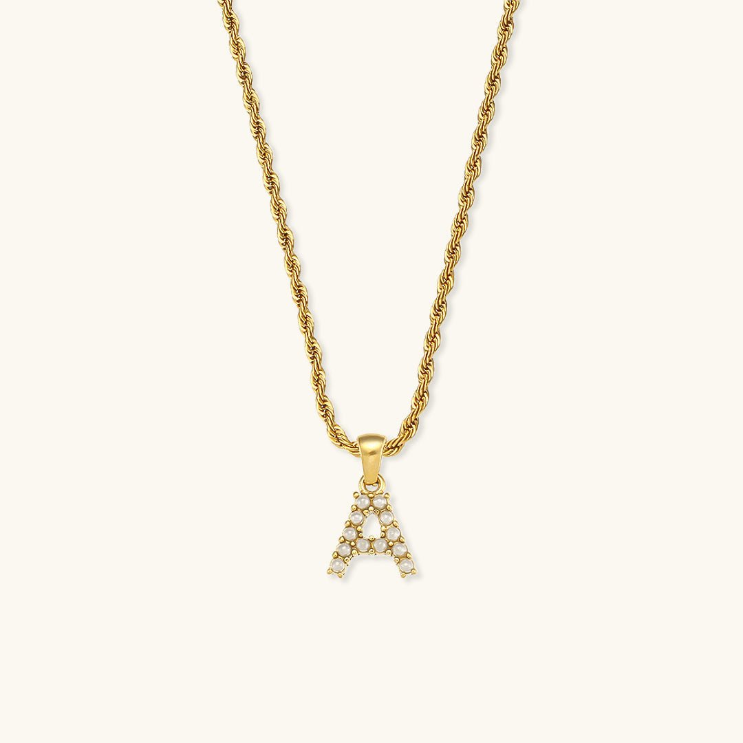 Pearl Necklace with Initial Letter Élodie