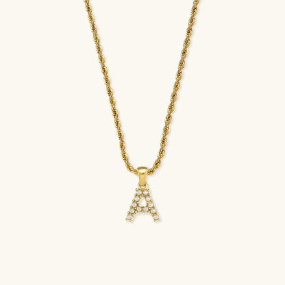 Pearl Necklace with Initial Letter Élodie