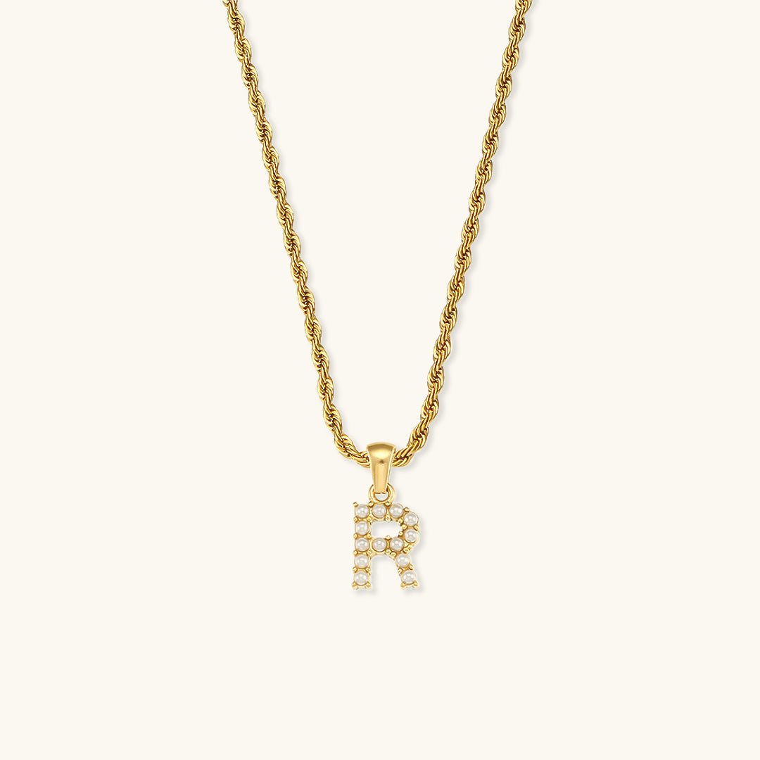 Pearl Necklace with Initial Letter Élodie