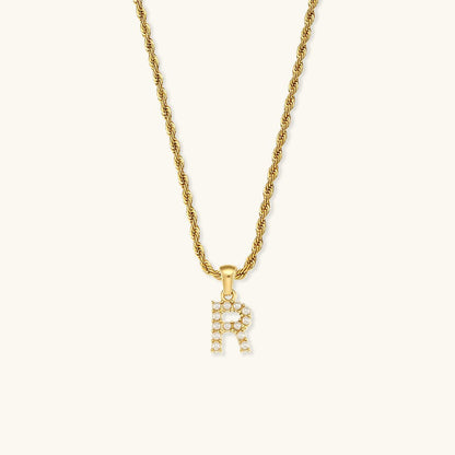 Pearl Necklace with Initial Letter Élodie