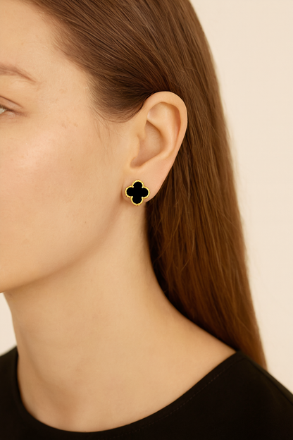 Clover - Black Earrings
