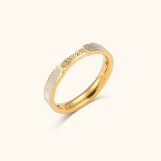 Gabrielle Gold Ring with Diamond Simulant