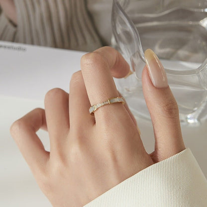 Gabrielle Gold Ring with Diamond Simulant