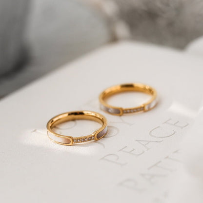 Gabrielle Gold Ring with Diamond Simulant