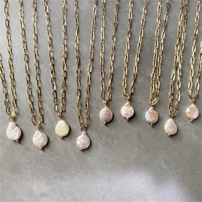 Trombone Chain Necklace with Hanalei Pearl Pendant