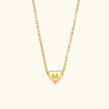 Gold Necklace with Heart-Shaped Initial