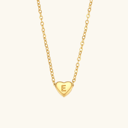 Gold Necklace with Heart-Shaped Initial